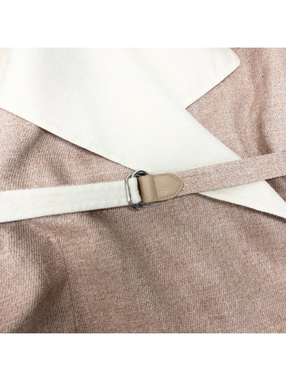 Hermes Double Face Wrap Coat Sleeveless Long Pink Beige Cashmere 38 - Picture 8 of 12